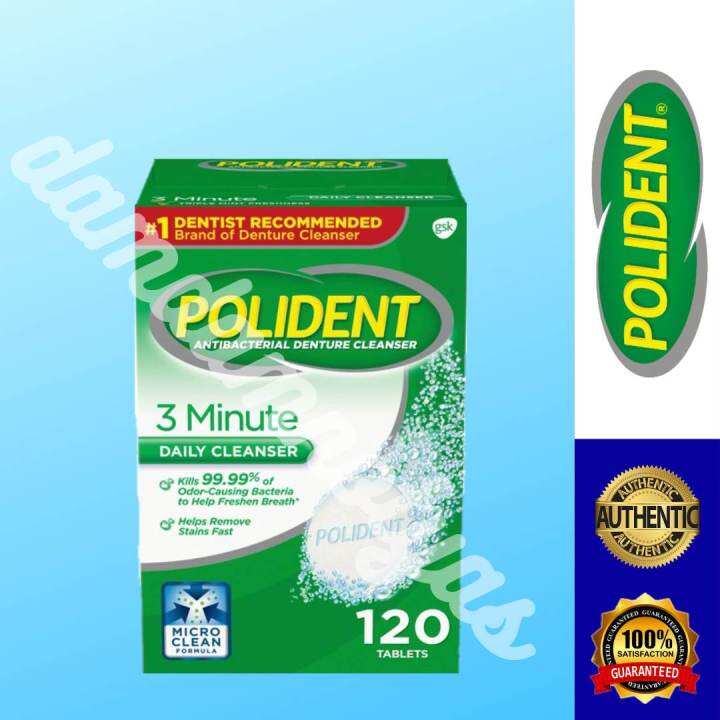 POLIDENT 3 MINUTE ANTI-BACTERIAL DENTURE CLEANSER 120 TABLETS | Lazada PH