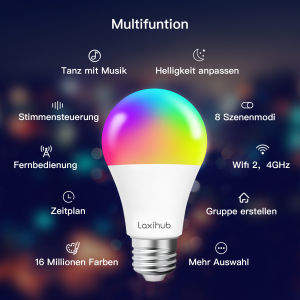 Arenti Smart Light Bulb Tuya Wifi Bulb RGB Color Changing LED Light E14 C37 220V APP Compatible Alexa Home