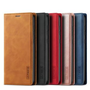 For Samsung Galaxy A21S A51 A71 Phone Case Strong Magnetic Leather Wallet Soft TPU Card Slot Flip Cover Casing