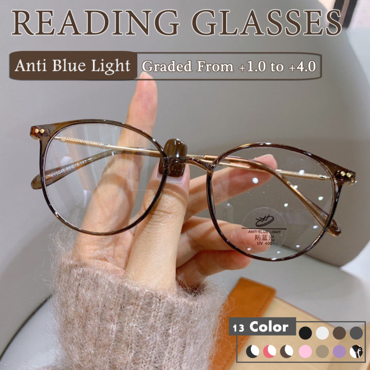 13-Color Round Anti Blue Light Reading Glasses Presbyopic