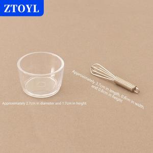 [COD] ZTOYL 1ชุดบ้านตุ๊กตาชามไข่ขนาดเล็กที่ตีไข่กระทะกลิ้งตกแต่งโมเดลห้องครัวอุปกรณ์ตกแต่งบ้านตุ๊กตา