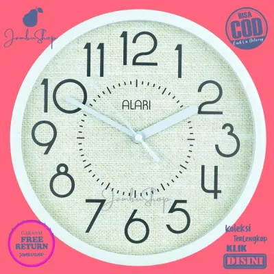 Jam Dinding AL1208-1668 Fabric Analog Minimalis Cream Dekorasi Dinding BestSeller Besar
