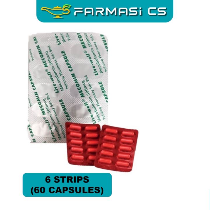 PROMO Live-Well Mecomin 500mcg 10 capsules x 6 strips ( 60 capsules ) EXP:10/2026 [ Live well Farmasi CS ]