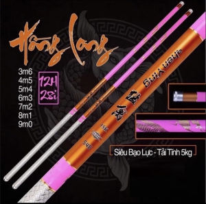Cần Câu Tay Hồng Long Bản Hồng Xanh (tặng ngọn phụ) cần câu 12H siêu bạo lực CT28 - Sanami Fishing