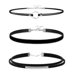 2 Piece Soft Cloth Chokers Necklace Layering Design Allergy Resistant Accessory For Everyday Wear