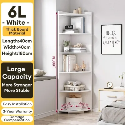 SUNNY Simple Corner Cabinet Corner Storage Cabinet With Drawer Bookshelf Multi-Storey Shelving Display Rack For Living Room