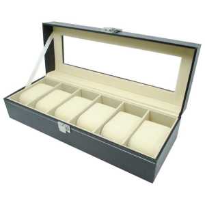 Kotak Jam Tangan Perhiasan Mewah Kulit Asli Anti Air Isi 12 Isi 10 Isi 6 Transparan LISM/ Watch Display Case With Luxury Material Organizer