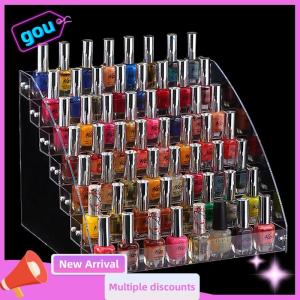 gou Acrylic Nail Polish Display Organizer 2-3-4-5-6-7 Layer Manicure Cosmetics Jewelry Display Stand Holder Clear Acrylic Makeup Box