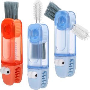 3 in 1 Cup Lid Cleaning Brush Portable Cleaning Brush Set Crevice for Bottle Gap Tight Spaces Cup Portable Multifunctional Lid Cleaner