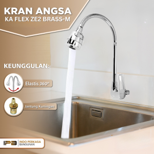 VELOCE KRAN ZE2 KA FLEX BRASS KUNINGAN | Kran Angsa Flexible Tembok | Kran Angsa Cuci Tangan | Keran Angsa 2095