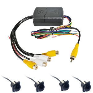 Ekleva 4 Máy Ảnh Trong 1 Video Điều Khiển Hình Ảnh Combiner Kênh Hộp chuyển đổi Cho Xe Lái Xe Hệ Thống phía trước phía sau trái phải Xem