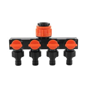 LUMIQLO Với Valve Bộ chia vòi tưới vườn 4 chiều độc lập Công tắc nước Bộ chia đầu nối ống nước Phụ kiện tưới tiêu Bộ chuyển hướng vòi nước 4 chiều Tưới tiêu sân cỏ tại nhà