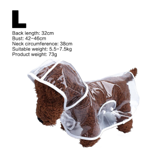 Jas Hujan Anjing Dog Raincoat Baju Anti Air Pet Raincoat Hoodie Suit Full Transparan