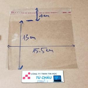 Túi kiếng OPP trong suốt keo dán (Rộng x Cao): 15.5Cm x 13Cm (Không tính keo dán 4Cm)