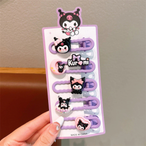 5Pcs/Set Duckbill Hairpin Simple Hair Accessories Kawaii Sanrio Hairclip Cartoon Cinnamoroll Kuromi