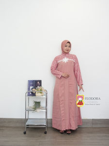 Feodora fashion / Maxi Rosilia / gamis lebaran terbaru / pakaian wanita muslim / gamis syari / dress kondangan (GOOD QUALITY)