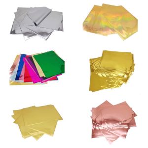 Kirilgu 50 Sheets A 4 Transfer Foil Paper Toner Reactive Foil Toner Foil Paper Hot Foil Stamping Papers for Cards Making X2Z8B