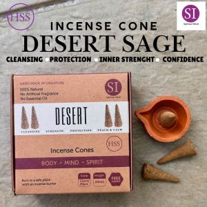 HSS Desert Sage Incense Cones use 100% Leaves Emotional Balance Energizes Made in Singapore