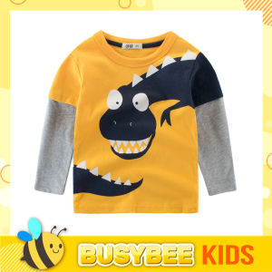 Kids Children T-shirt for 1-10 years old boys girls Long sleeve Dinosaur graphic printed / Baju kanak-kanak budak lelaki perempuan lengan panjang dengan cetakan grafik dinosaur