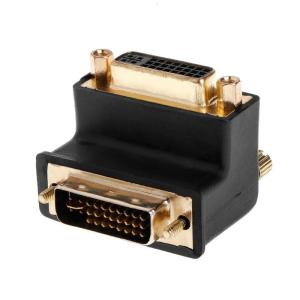 90 Degree Right Angled DVI 24+5 D DVI-I Digital Dual Link Male To Female Adapter