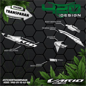 Striping Transparan UV Variasi Motor Vario New 125 150 Malay Terbaru /List Striping Transparan Vario New 125 150 cc/Kode VNS-UV - 420 Design