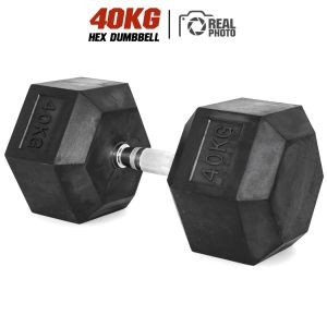 ดัมเบล หกเหลี่ยม หุ้มยาง 40KG (1 ข้าง) HEX Dumbbell - เครื่องออกกำลังกาย แบรนด์ IRONTEC