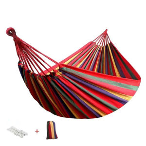 Outdoor Hammock Camping Swing Canvas Hammock Load-bearing Up to 200kg Perfect for Garden Patio Backyar with Tree Ropes