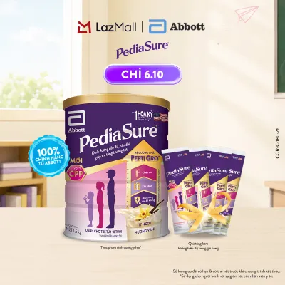[Tặng 04 gói dùng thử] 1 lon PediaSure 1-10 tuổi dạng bột hương Vani 1.6kg