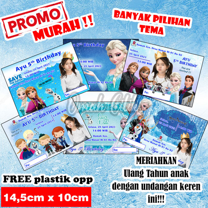 UNDANGAN ULANG TAHUN KARAKTER FROZEN/UNDANGAN ULANG TAHUN ANAK / KARTUN