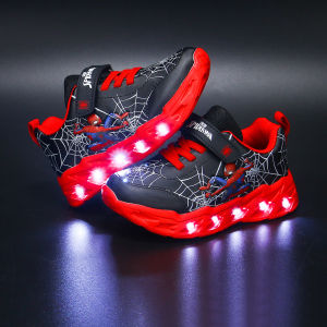 Future seeds spider man LED shoes for kids boys Induction light up shoes for kids boy  baby shoes