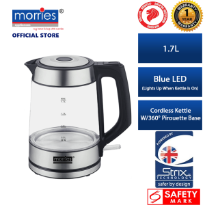 Morries 1.7L Glass Kettle MS8080GK /1.5L Double Wall Kettle MSCJ808DWK