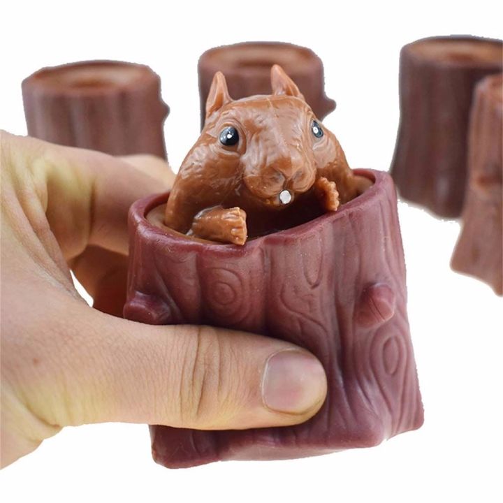 EAURA Kids Gift Fidget Toy Tree Stump Squirrel Stress Relief Cartoon
