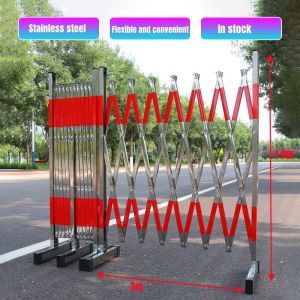 3M Mobile Telescopic Fence Construction Site Safety Isolation Stainless Steel Folding Protection Traffic Barrier