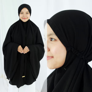 Khimar Tali Karet Jetblack M/L/XL/XXL By Yufina