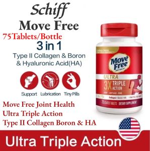 Schiff Move Free Ultra Triple Action Joint Supplement 75 Tablets Glucosamine Glutathione Collagen Hyaluronic Acid