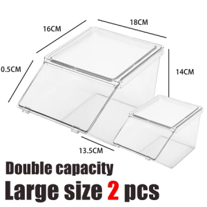 Clear Coffee Capsule Organizer Acrylic Stackable Tea Bag Storage Container with Lid Candy Storage