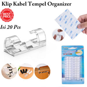 Kabel Klip Isi 20 Pcs / Penjepit Kabel Tempel Holder Charger HP Pengikat Clamp / Kleman Kabel Tempel Dinding Termurah Terbaru Promo