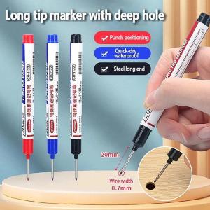 6/3/1pcs Multipurpose Marker Pen Long Nib Marker Black Red Blue Quick-Drying Carpenter Ink Marker Pens