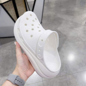 Dép Sục Cross clasic Crush đế xuồng cho nữ cao 7cm chuẩn xịn tặng 10 sticker màu kem