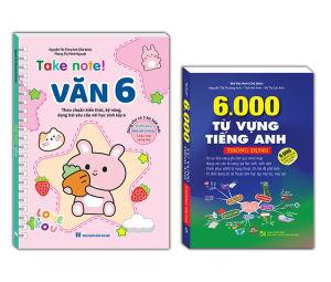 sách - combo 2c TAKE NOTE! Văn 6 (không lò xo) và 6000 từ vựng tiếng anh thông dụng