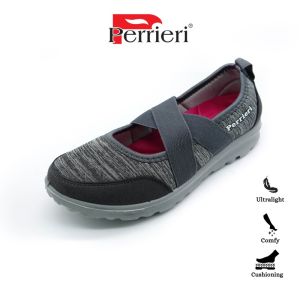 Perrieri Women Shoes PR Work Comfortable with Double-strap Sneakers 64894 (Grey)