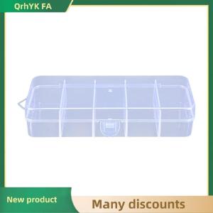🔔🔔🔔QA Portable Transparent Plastic Storage Jewelry Box Compartment Container Rectangle Five Grid Box For Beads Earring Accessories