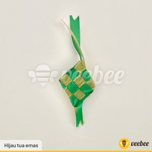 Ketupat Pita Hias Satin 35cm Wajik | Hiasan Hampers Lebaran Gantung