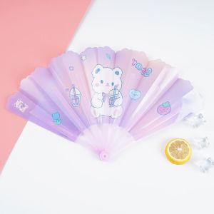 SEA IQANGEL พัดลมมือถือพีวีซีน่ารักออกแบบหมีน่ารักสำหรับฤดูร้อน