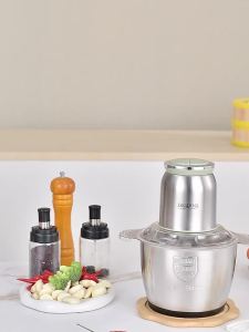 Dry Grinder Meat Chopper Meat Grinder Chopper Electric Food Meat Grinder Meat Mincer Machine Shield Household Grind Stuffing Stainless Steel Multi-Function Food Processor Household Mashed Garlic Stir Minced Vegetables