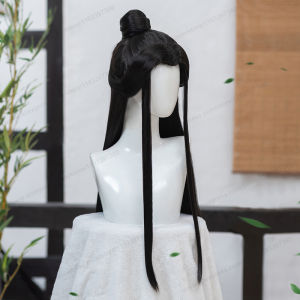 SHUNAICHI วิกผมคอสเพลย์ Xie Lian วิกผมสีดำยาว100ซม. จากสวรรค์ผมกวน Ci Fu Hanfu ซีเลี่ยนวิกผมคุณภาพสูง