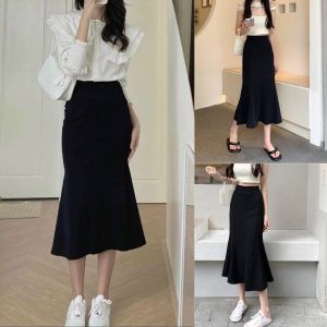 Chân Váy Đuôi Cá Dáng Dài Chất Cotton Cao Cấp Co Giãn 4 Chiều Mềm Mịn Thoáng Khí D102