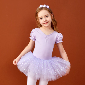 Ba Lê Trang Phục Váy Múa Ba Lê váy Ba-lê xòe Công Chúa Váy Múa Ba Lê Ngắn Tay Vải Tuyn Hiệu Suất Trang Phục Công Chúa hồng tím xanh dương Nơ Lưới Trẻ Em Cô Gái