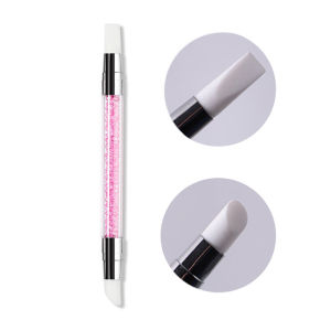 2 Ways Silicone Nail Art Sculpture Pen 3D Carving DIY Glitter Powder Liquid Manicure Dotting Tools