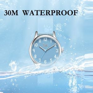 Snoopy ban đầu trẻ em tối giản Bella Đồng hồ thạch anh hoạt hình dễ thương Silicone cô gái trẻ em học sinh Relogio femino